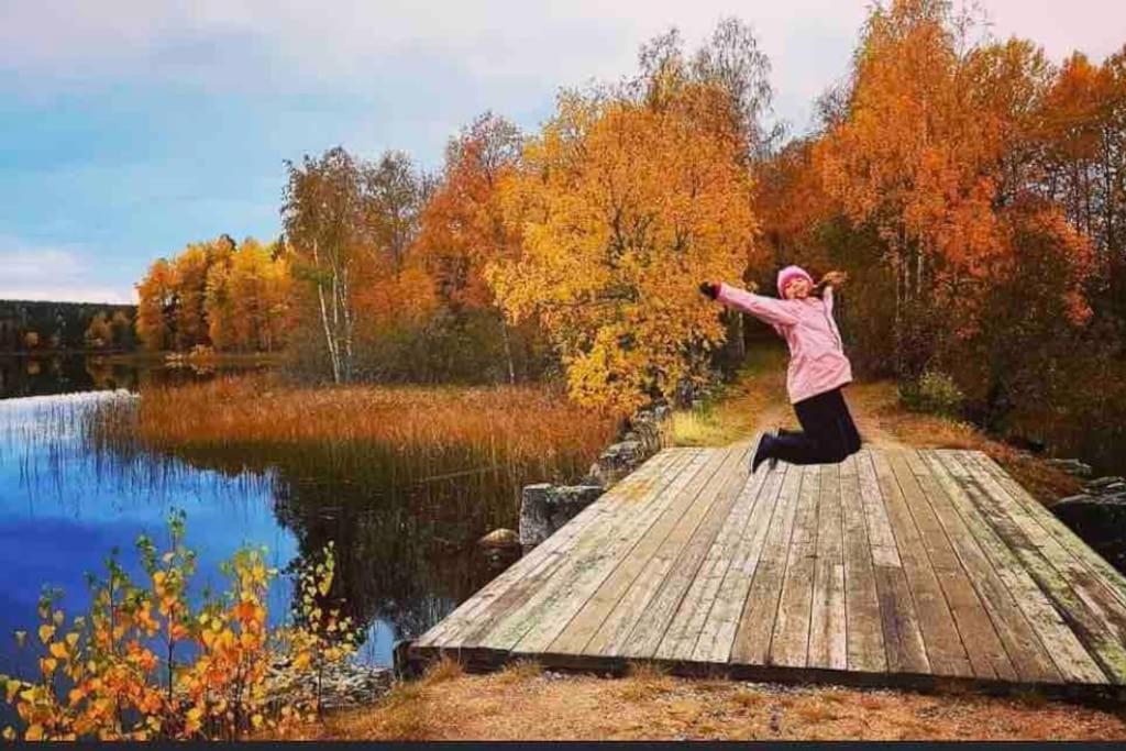 Egen Stuga Och Vedeldad Bastu Linghed المظهر الخارجي الصورة